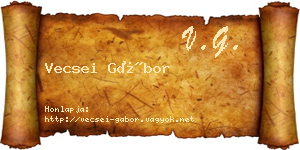 Vecsei Gábor névjegykártya